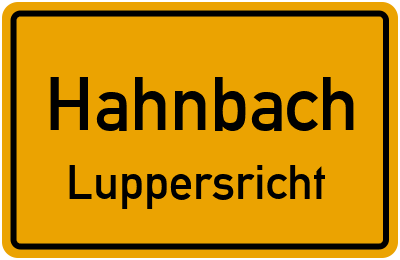 Straßenverzeichnis Hahnbach Luppersricht