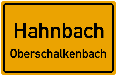 Ortsschild Hahnbach Oberschalkenbach