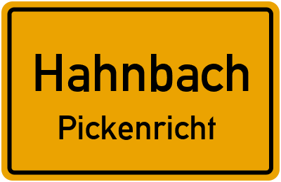 Ortsschild Hahnbach Pickenricht