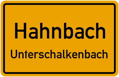 Ortsschild Hahnbach Unterschalkenbach