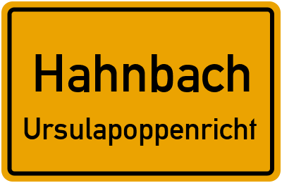 Ortsschild Hahnbach Ursulapoppenricht