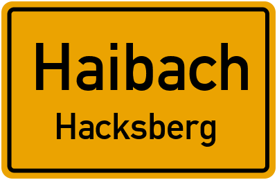 Straßenverzeichnis Haibach Hacksberg