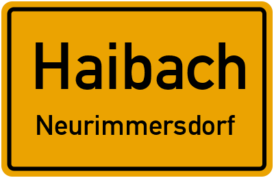 Ortsschild Haibach Neurimmersdorf