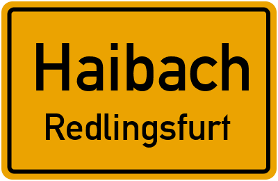 Ortsschild Haibach Redlingsfurt