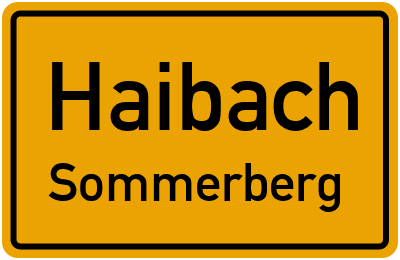 Ortsschild Haibach Sommerberg