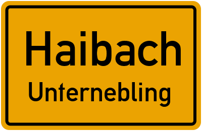 Ortsschild Haibach Unternebling