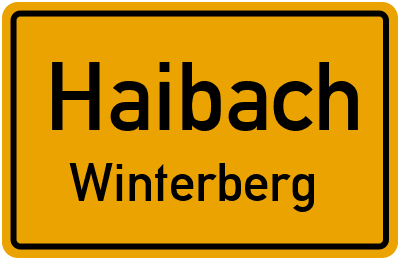 Straßenverzeichnis Haibach Winterberg