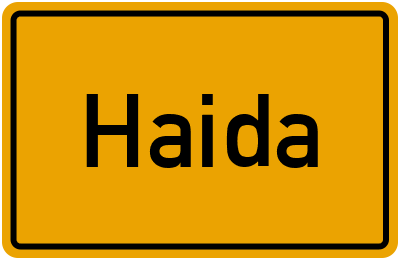 Ortsschild von Haida in Brandenburg