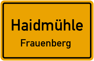 Straßenverzeichnis Haidmühle Frauenberg
