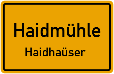 Straßenverzeichnis Haidmühle Haidhaüser