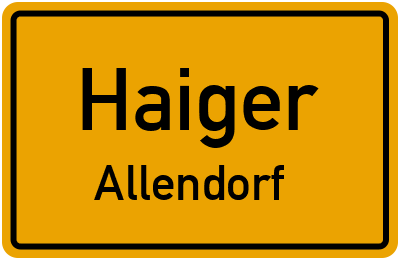 Ortsschild Haiger Allendorf