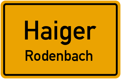 Ortsschild Haiger Rodenbach