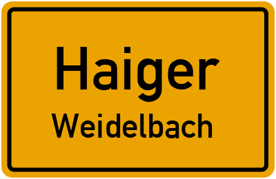 Ortsschild Haiger Weidelbach