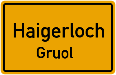 Ortsschild Haigerloch Gruol