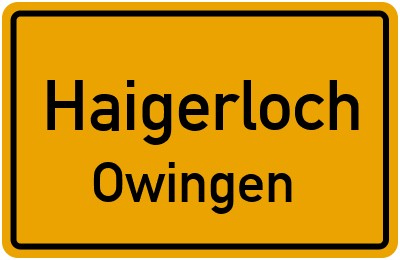 Ortsschild Haigerloch Owingen