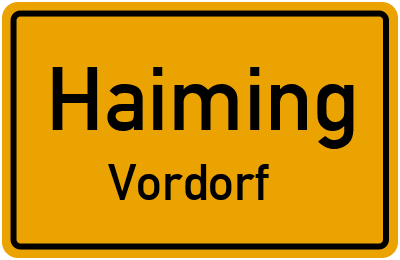 Straßenverzeichnis Haiming Vordorf