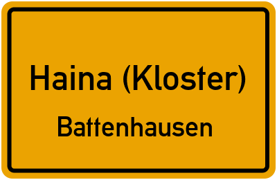 Ortsschild Haina (Kloster) Battenhausen