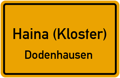 Ortsschild Haina (Kloster) Dodenhausen
