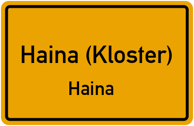 Ortsschild Haina (Kloster) Haina