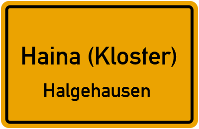Ortsschild Haina (Kloster) Halgehausen