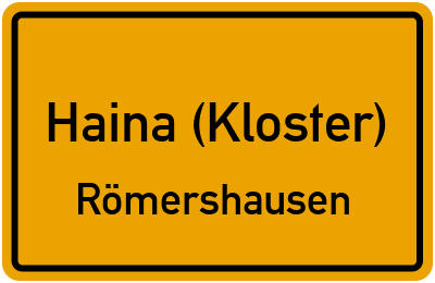 Ortsschild Haina (Kloster) Römershausen