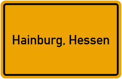 Ortsschild von Gemeinde Hainburg, Hessen in Hessen