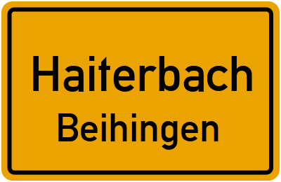 Ortsschild Haiterbach Beihingen