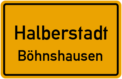 Straßenverzeichnis Halberstadt Böhnshausen
