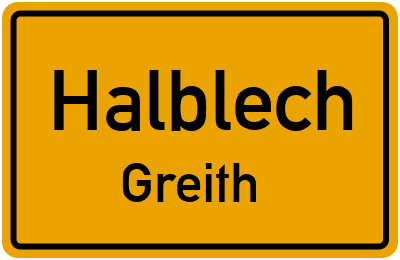 Ortsschild Halblech Greith