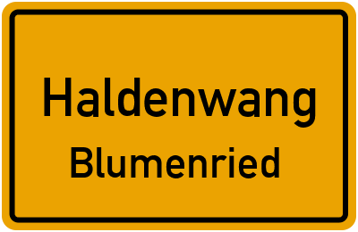 Straßenverzeichnis Haldenwang Blumenried