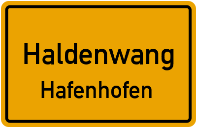 Ortsschild Haldenwang Hafenhofen