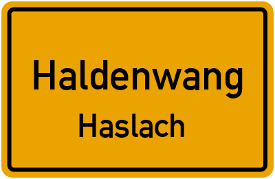 Straßenverzeichnis Haldenwang Haslach