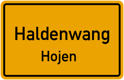 Straßenverzeichnis Haldenwang Hojen
