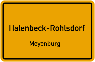 Straßenverzeichnis Halenbeck-Rohlsdorf Meyenburg