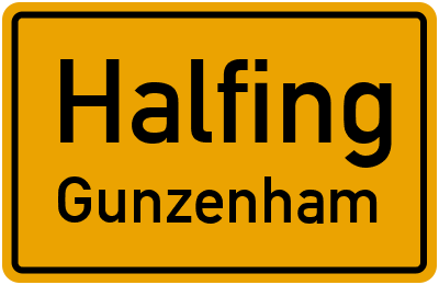 Ortsschild Halfing Gunzenham