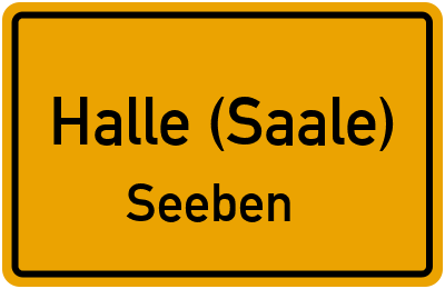 Ortsschild Halle (Saale) Seeben