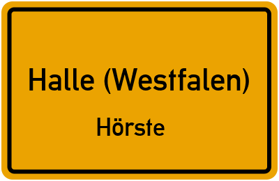 Ortsschild Halle (Westfalen) Hörste