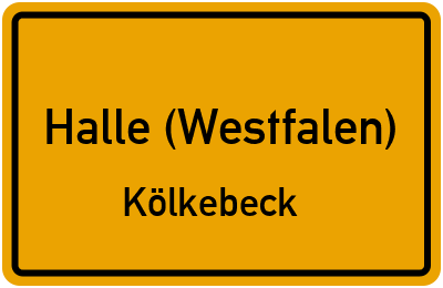 Ortsschild Halle (Westfalen) Kölkebeck