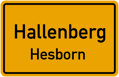 Straßenverzeichnis Hallenberg Hesborn