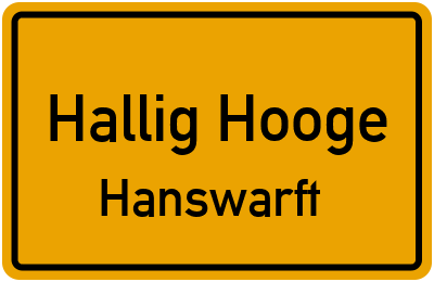 Straßenverzeichnis Hallig Hooge Hanswarft