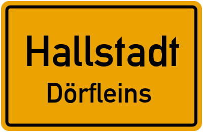 Ortsschild Hallstadt Dörfleins