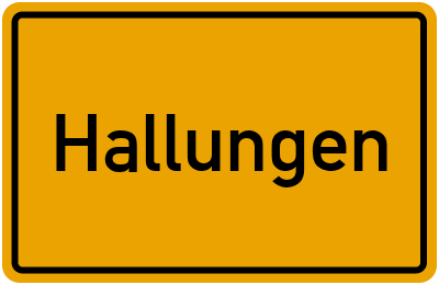 Ortsschild von Gemeinde Hallungen in Thüringen