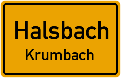 Ortsschild Halsbach Krumbach