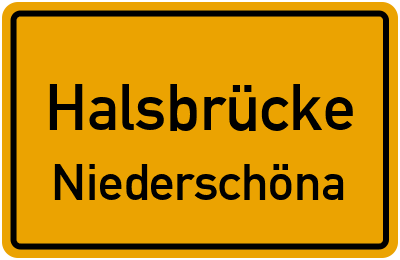 Ortsschild Halsbrücke Niederschöna
