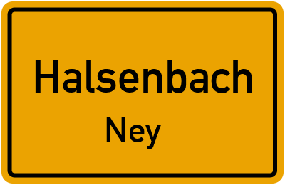 Straßenverzeichnis Halsenbach Ney