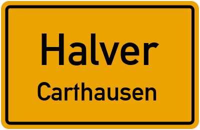 Ortsschild Halver Carthausen
