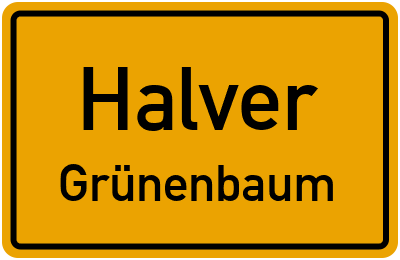 Ortsschild Halver Grünenbaum