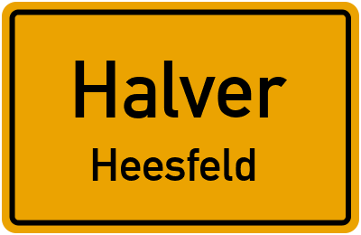 Ortsschild Halver Heesfeld