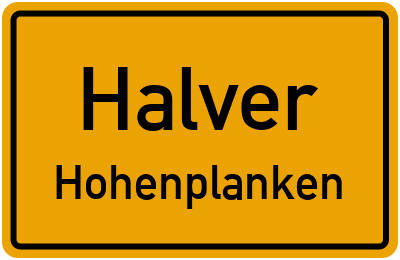 Straßenverzeichnis Halver Hohenplanken