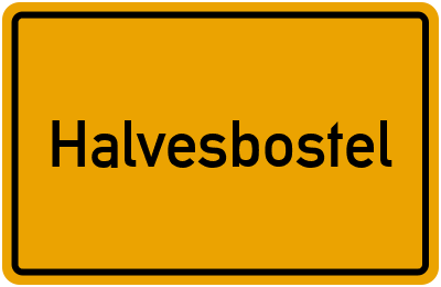 Ortsschild von Halvesbostel in Niedersachsen